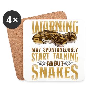 Snake Serpent Vintage Warning May - Untersetzer (4er-Set) - Weiß - Vorne