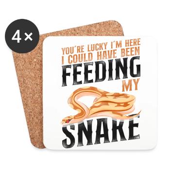 Snake Serpent Vintage YouRe Lucky - Untersetzer (4er-Set) - Weiß - Vorne