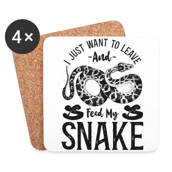 Snake Serpent Vintage I Just Want - Untersetzer (4er-Set) - Weiß - Vorne