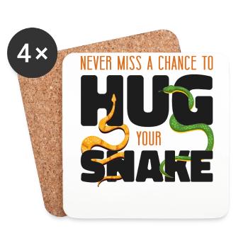 Snake Serpent Never Miss A Chance - Coasters (set of 4) - white - Front