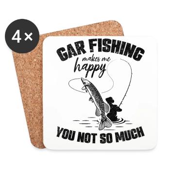 Gar Fishing makes me happy you not so much - Coasters (set of 4) - white - Front
