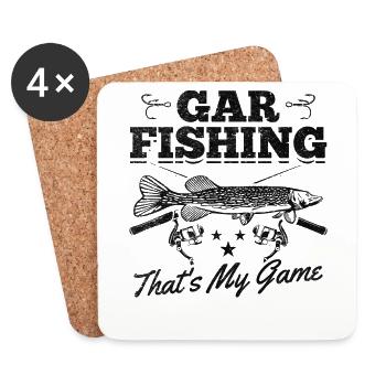 Gar Fishing Das ist mein Spiel Garfishing Garfish - Untersetzer (4er-Set) - Weiß - Vorne