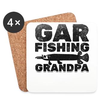 Gar Fishing Opa Garfishing Opa Hornhecht Angeln - Untersetzer (4er-Set) - Weiß - Vorne