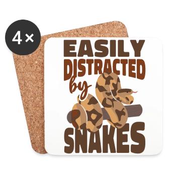 Serpent facilement distrait par - Dessous de verre (lot de 4) - blanc - Devant