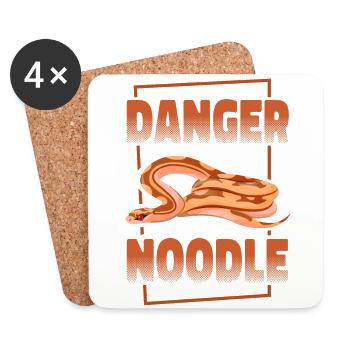 Snake Serpent Danger Noodle - Coasters (set of 4) - white - Front