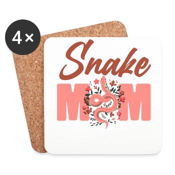 Snake Serpent Mom Mother Flower - Untersetzer (4er-Set) - Weiß - Vorne
