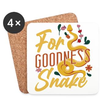 Snake Serpent Pun For Goodness - Untersetzer (4er-Set) - Weiß - Vorne