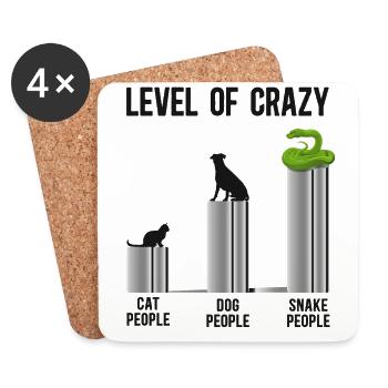 Serpent Serpent Niveau De Chat Fou - Dessous de verre (lot de 4) - blanc - Devant