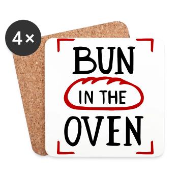 Braten Röhre Bun Oven Schwanger Pregnant - Untersetzer (4er-Set) - Weiß - Vorne
