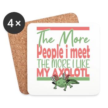 The More People i meet Axolotl - Coasters (set of 4) - white - Front