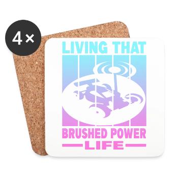 Living That Brushed Power Life - Coasters (set of 4) - white - Front
