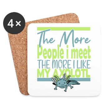 The More People i meet Axolotl - Coasters (set of 4) - white - Front