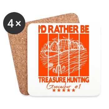 Geocaching Geocacher Spruch - Untersetzer (4er-Set) - Weiß - Vorne