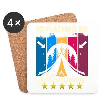 I'd rather be Glamping - Coasters (set of 4) - white - Front