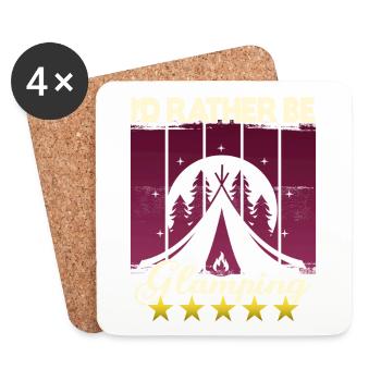 I'd rather be Glamping - Coasters (set of 4) - white - Front