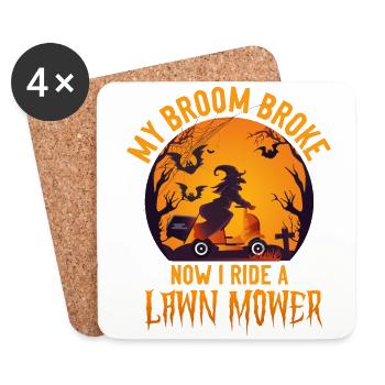 Lawn Mower Mowing Dad Father - Coasters (set of 4) - white - Front