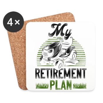 Lawn Mower Mowing Dad Father - Coasters (set of 4) - white - Front