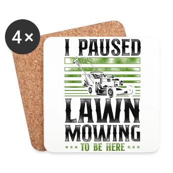 Lawn Mower Mowing Dad Father - Coasters (set of 4) - white - Front