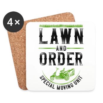 Lawn Mower Mowing Dad Father - Coasters (set of 4) - white - Front
