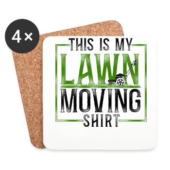 Lawn Mower Mowing Dad Father - Coasters (set of 4) - white - Front