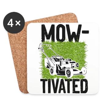Lawn Mower Mowing Dad Father - Coasters (set of 4) - white - Front