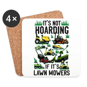 Lawn Mower Mowing Dad Father - Coasters (set of 4) - white - Front