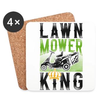 Lawn Mower Mowing Dad Father - Coasters (set of 4) - white - Front