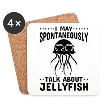 Ich kann spontan über Jellyfish Lover Jellyfish - Untersetzer (4er-Set) - Weiß - Vorne