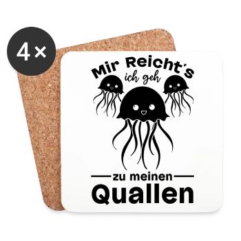 Mir Reicht's Ich Geh Zu Meinen Quallen - Untersetzer (4er-Set) - Weiß - Vorne