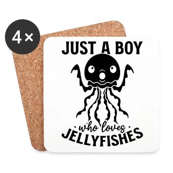 Just A Boy Who Loves Quallen Jellyfish Jellyfish - Untersetzer (4er-Set) - Weiß - Vorne