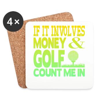 Argent et golf - Dessous de verre (lot de 4) - blanc - Devant
