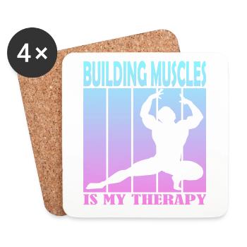 Building Muscles is My Therapy - Coasters (set of 4) - white - Front