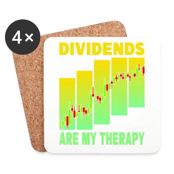 Dividends are my Therapy - Coasters (set of 4) - white - Front