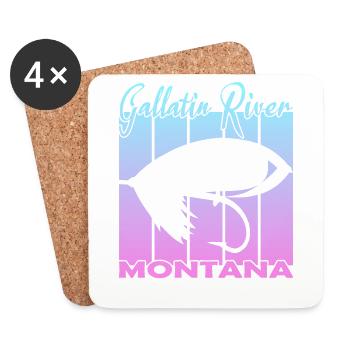 Gallatin River Montana Fliegenfischen - Untersetzer (4er-Set) - Weiß - Vorne