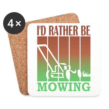 I'd rather be mowing - Untersetzer (4er-Set) - Weiß - Vorne