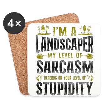 Landscaper Landscaping Landscape - Coasters (set of 4) - white - Front