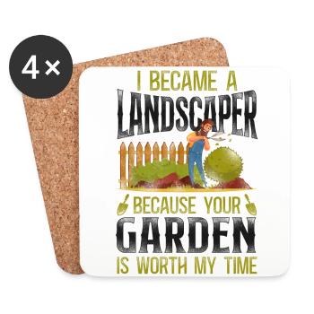 Landscaper Landscaping Landscape - Coasters (set of 4) - white - Front