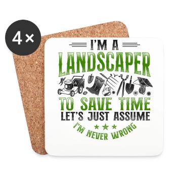 Landscaper Landscaping Landscape - Coasters (set of 4) - white - Front
