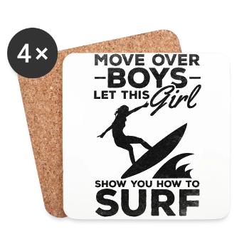 Surf Move Over Boys Let yourself be inspired by this - Coasters (set of 4) - white - Front