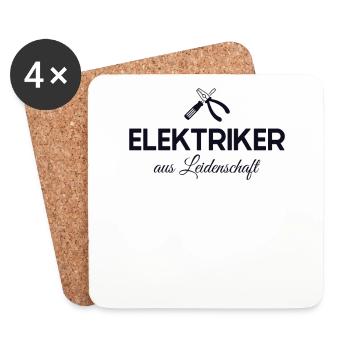 Elektriker aus Leidenschaft Elektroinstallateur - Untersetzer (4er-Set) - Weiß - Vorne