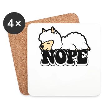 Nope Llama Vicuna Guanaco Breeder Alpaca - Coasters (set of 4) - white - Front