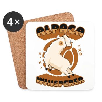 Alpaca Whisperer Vicuna Guanaco Llama Breeder - Coasters (set of 4) - white - Front