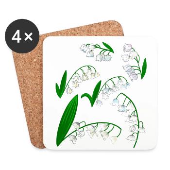Lilies of the valley - Coasters (set of 4) - white - Front