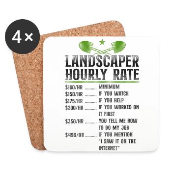 Landscaper Landscaping Landscape - Coasters (set of 4) - white - Front