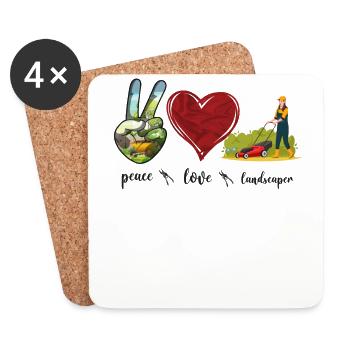 Paysagiste Aménagement Paysager - Dessous de verre (lot de 4) - blanc - Devant