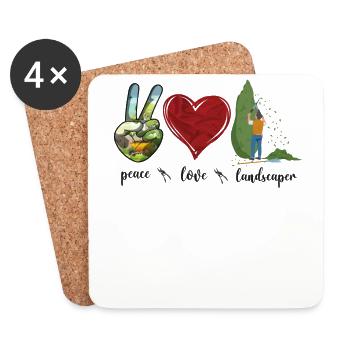Paysagiste Aménagement Paysager - Dessous de verre (lot de 4) - blanc - Devant