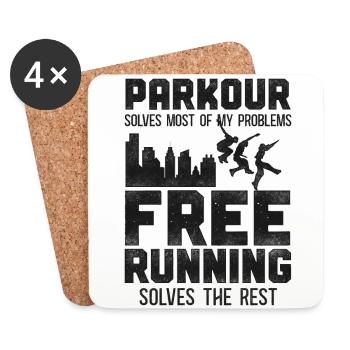 Parkour Free Running Traceur - Coasters (set of 4) - white - Front