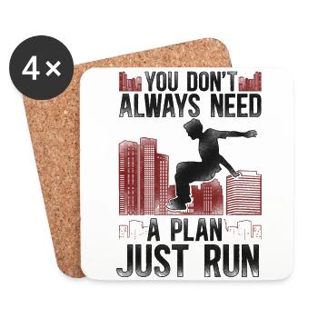 Parkour Free Running Traceur - Coasters (set of 4) - white - Front