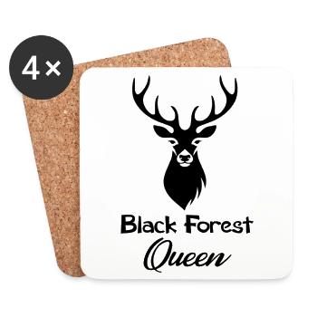 Reine de la Forêt-Noire Amour de la maison - Dessous de verre (lot de 4) - blanc - Devant
