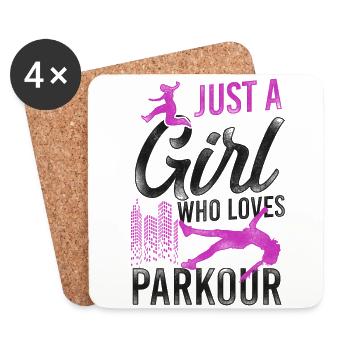 Parkour Free Running Traceur Girl - Untersetzer (4er-Set) - Weiß - Vorne